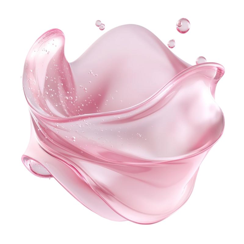 Pearlescent pink liquid glass form for CHOOT Wellness.