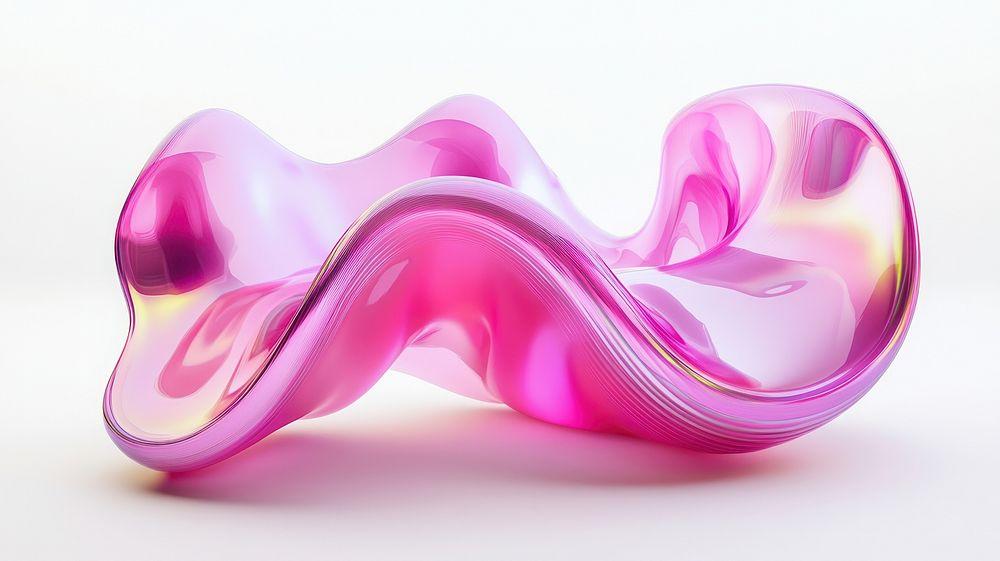 Layered pink glass form used as an abstract creator studio material.